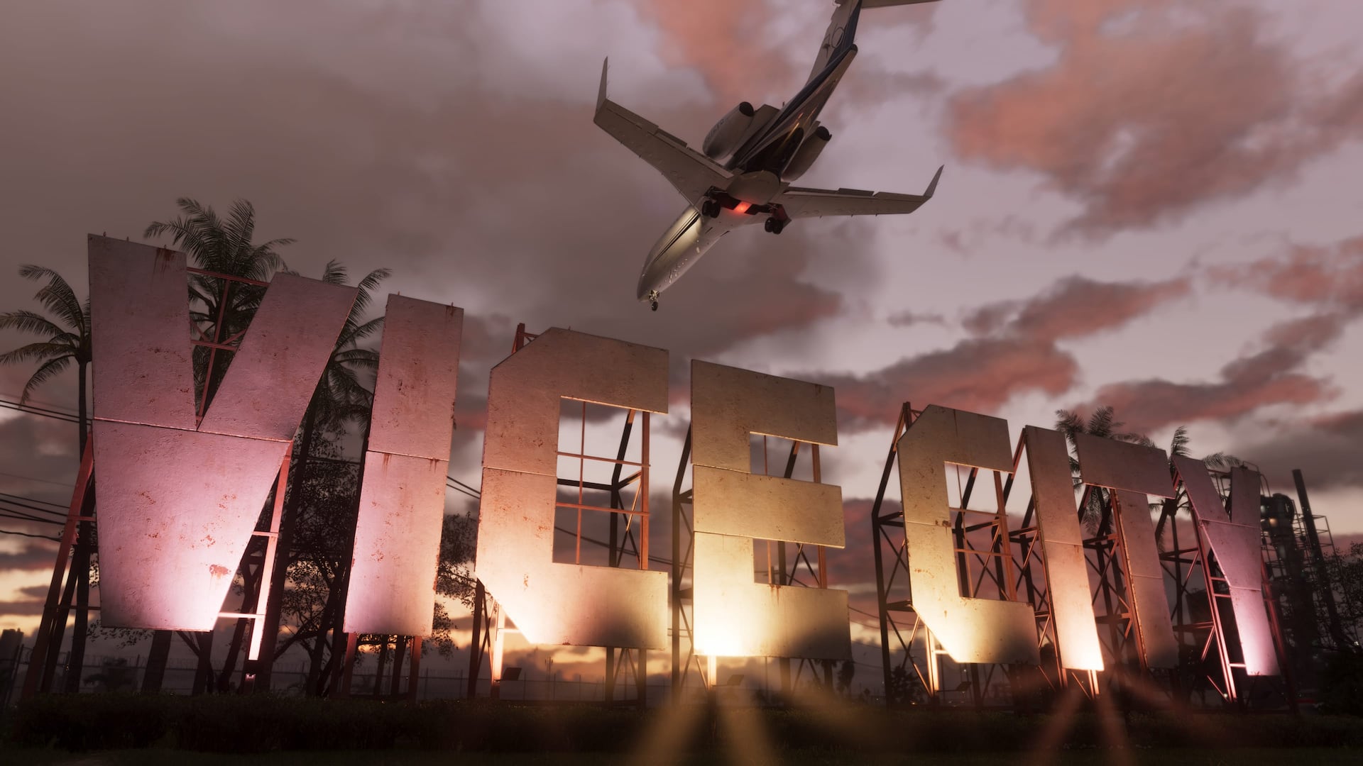 Самолёт над знаком Vice City